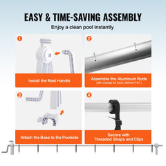 Aluminum Solar Pool Cover Roll 20ft, Above Ground Cover Roll Set for Pools 3-20ft Wide