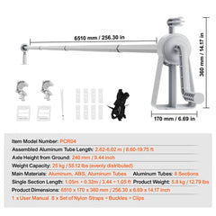 Aluminum Solar Pool Cover Roll 20ft, Above Ground Cover Roll Set for Pools 3-20ft Wide