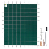 Pool Safety Cover Fits 20 x 38 ft Rectangle Inground Safety Pool Cover Green Mesh Solid Pool Safety Cover