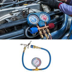 A/C R134A Refrigerant Charging Pipe Recharge Hose with Gauge Adapter Car Air Conditioning Repair Tool