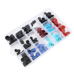 90pcs Air Conditioning Refrigerant Valve Core Caps Replacement Car A/C System Repairing Accessories