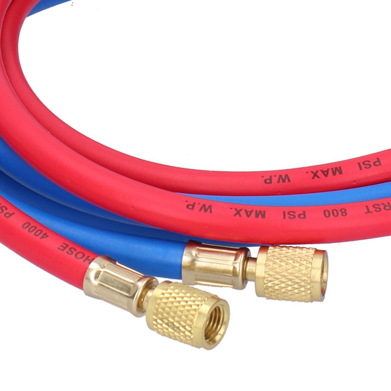 Air Conditioner Refrigerant Recharge Hose AirConditioning Refrigeration Adding Tool Accessory(Double English Standard Joint 2Pcs 1.5meters )