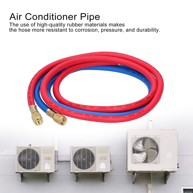 Air Conditioner Refrigerant Recharge Hose AirConditioning Refrigeration Adding Tool Accessory(Double English Standard Joint 2Pcs 1.5meters )