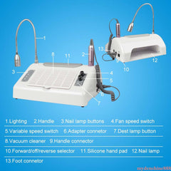 USA Nail	Dust	Collector Nail	 Salon Electric   5IN1 Nail Beauty Art	Drill	Machine