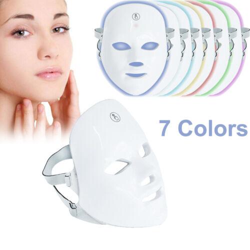 Light Therapy Facial Mask Photon - 7 Colors LED for Skin Rejuvenation, Anti-Wrinkles, Anti-Aging, and Beauty - Face and Neck Mask