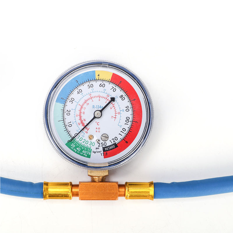 R134A R12 Fitting Recharge Measuring Hose Gauge System Refrigerant Charging Pipe