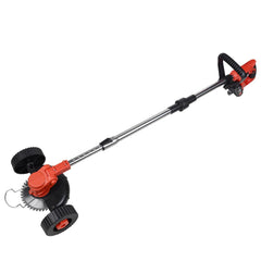 Effortlessly Maintain Your Lawn with our Portable Red 24V Electric Grass Trimmer and Edger - Perfect for Weed Cutting, Brush Clearing, and Lawn Maintenance