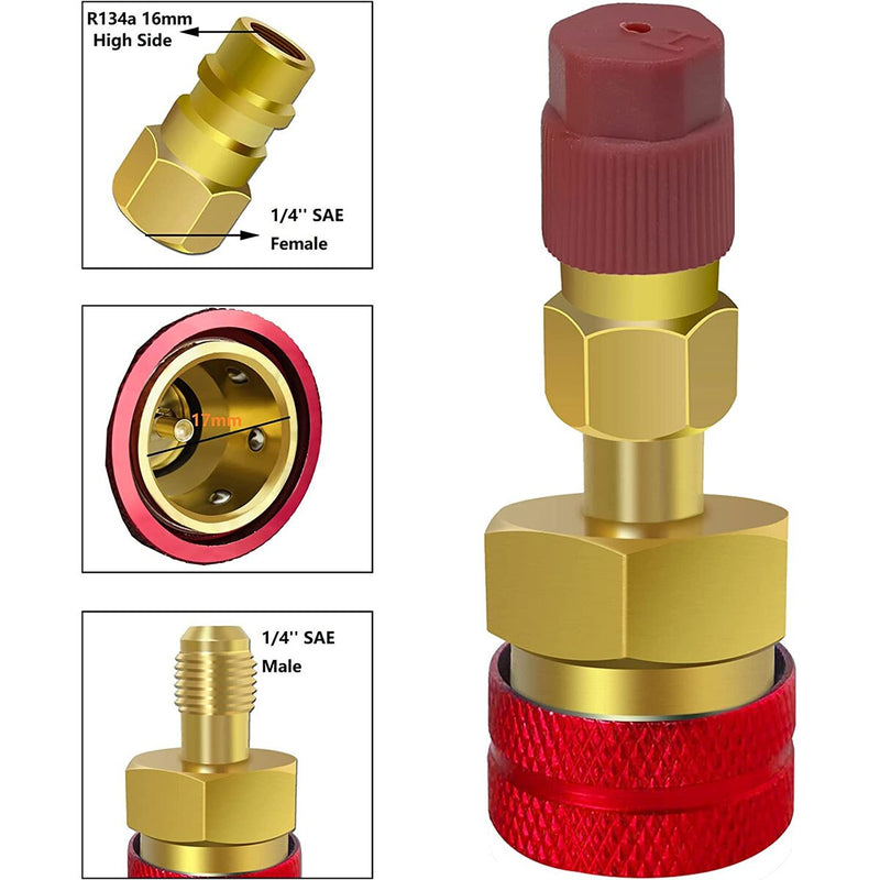 Quick Couplers Connectors Adapters R1234YF to R134A High Low Auto Car Air Conditioning Refrigerant
