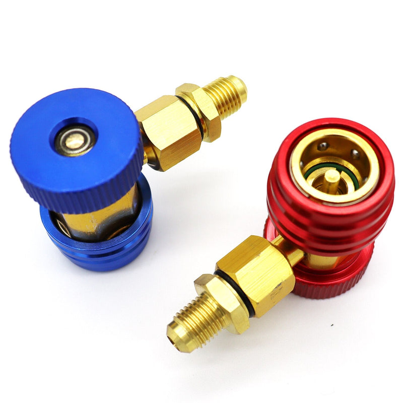 2pcs R134A H/L Auto Car Quick Coupler Connector Brass Adapters Air Conditioning Refrigerant