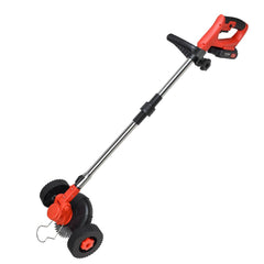 Effortlessly Maintain Your Lawn with our Portable Red 24V Electric Grass Trimmer and Edger - Perfect for Weed Cutting, Brush Clearing, and Lawn Maintenance