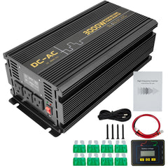 Power up your household with ease with our 3000W/6000W Inverter Modified Sine Wave DC 12V to AC 110V/120V - featuring LCD Display & Wired Remote Control