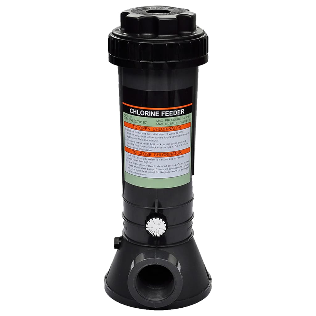 Efficient Pool Chlorinator with Filter System Integration Pressure-Based Operation Adjustable Rate Control Dial