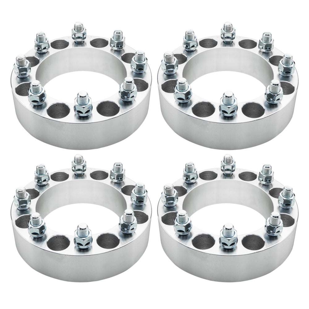 2pcs Professional Hub Centric Wheel Adapters for Dodge Ram 2500/3500 Ford F-250/F-350 Silver