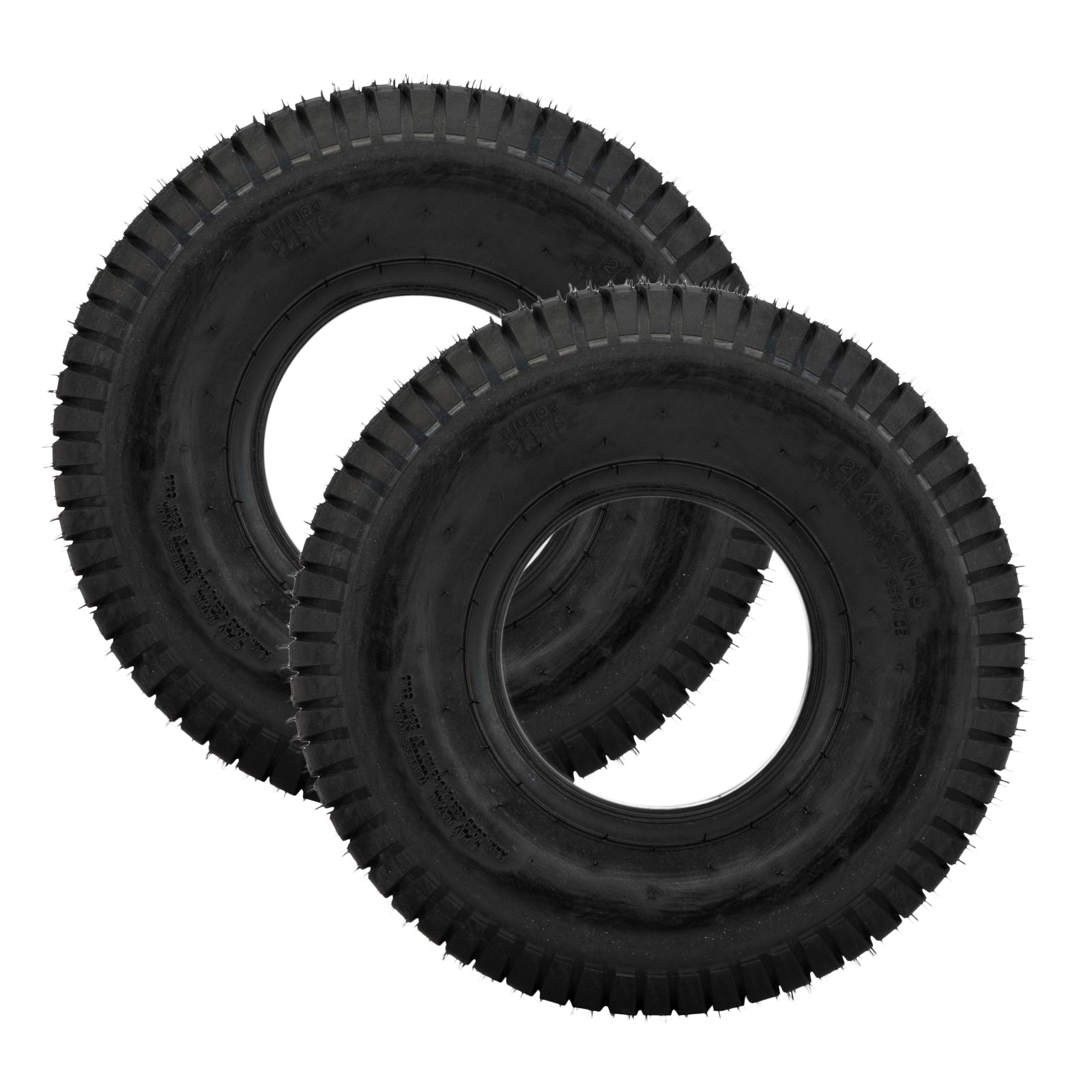 Set of(2) SW: 9.41"" PSI 22 Riding Lawn Mower Tire 20X8-8 P512 4PR 965Lbs