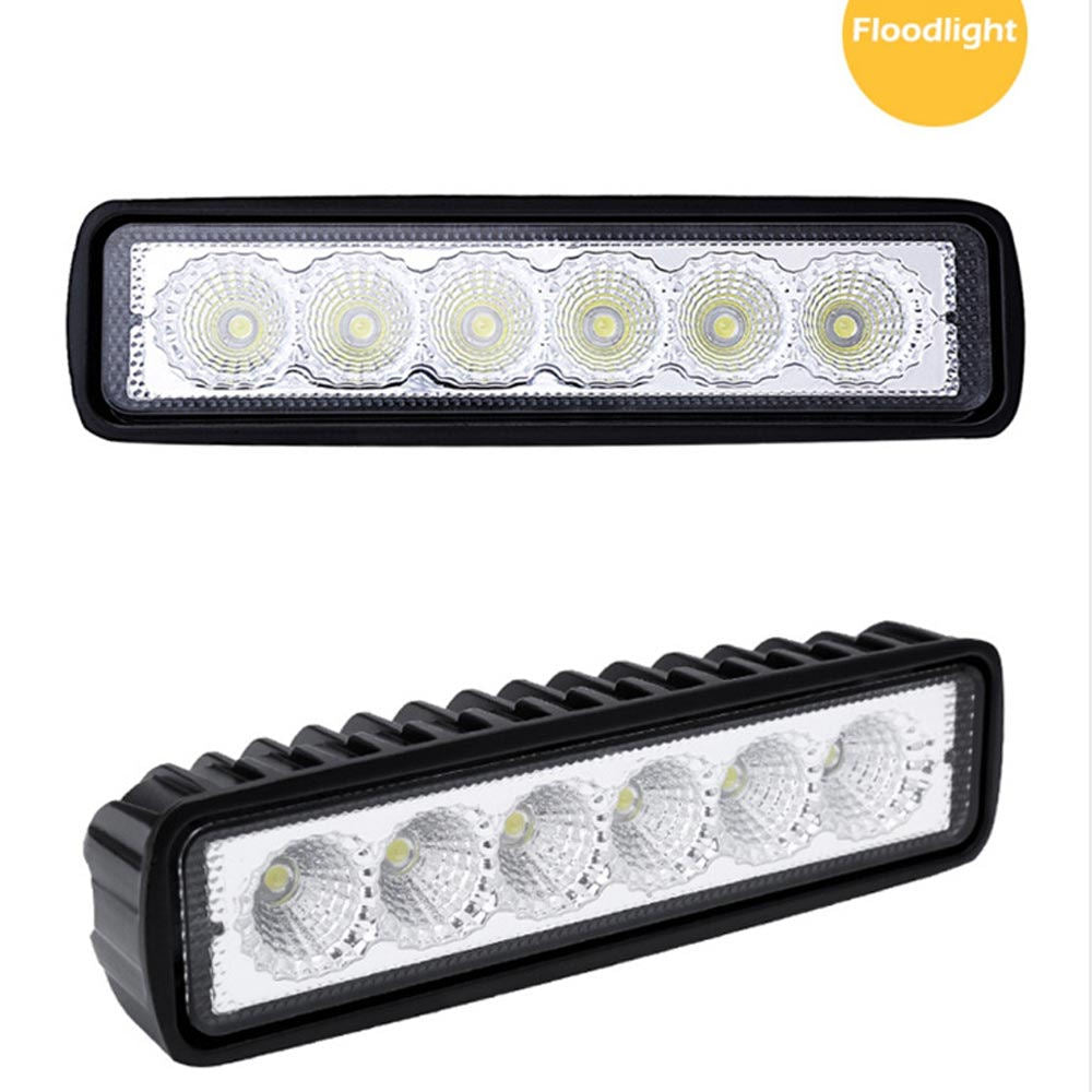 18W 6 LED Work Light Bar Flood Spot Lamp Offroad Driving Fog 4WD SUV Truck