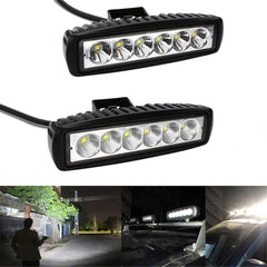 18W 6 LED Work Light Bar Flood Spot Lamp Offroad Driving Fog 4WD SUV Truck