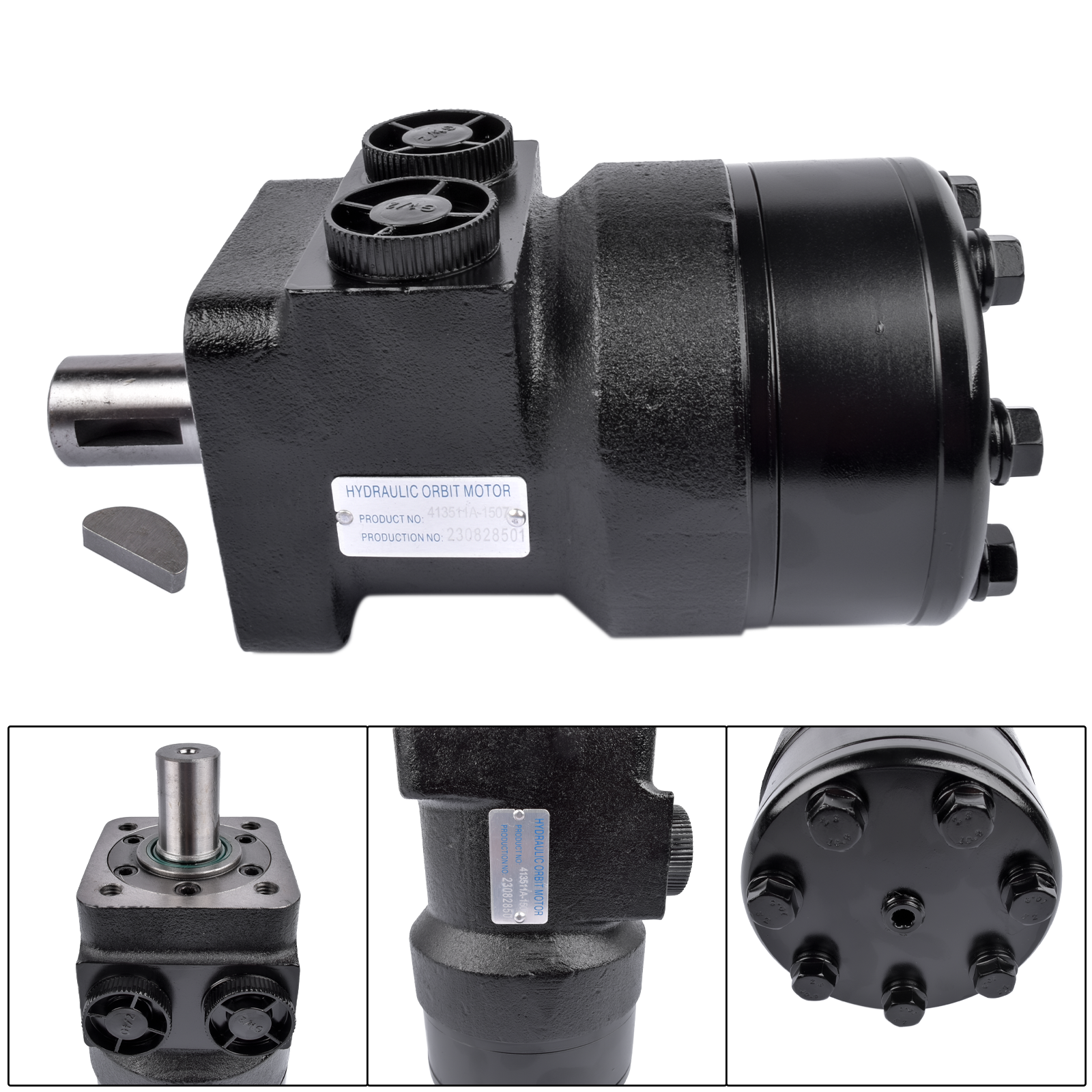 Black Hydraulic Motor Fits Eaton Char-Lynn H Series 4-Bolt Std 9.70 in³/r 1011004009 1011004