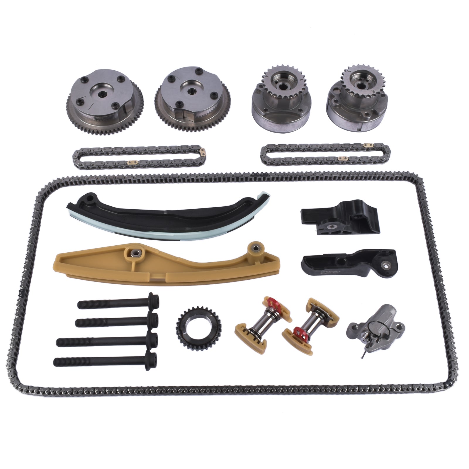 Timing Chain Kit Cam Phaser VVT for Ford Taurus Transit Explorer F-150 Lincoln MKX Navigator AT4Z6C526B AT4E6C524EC
