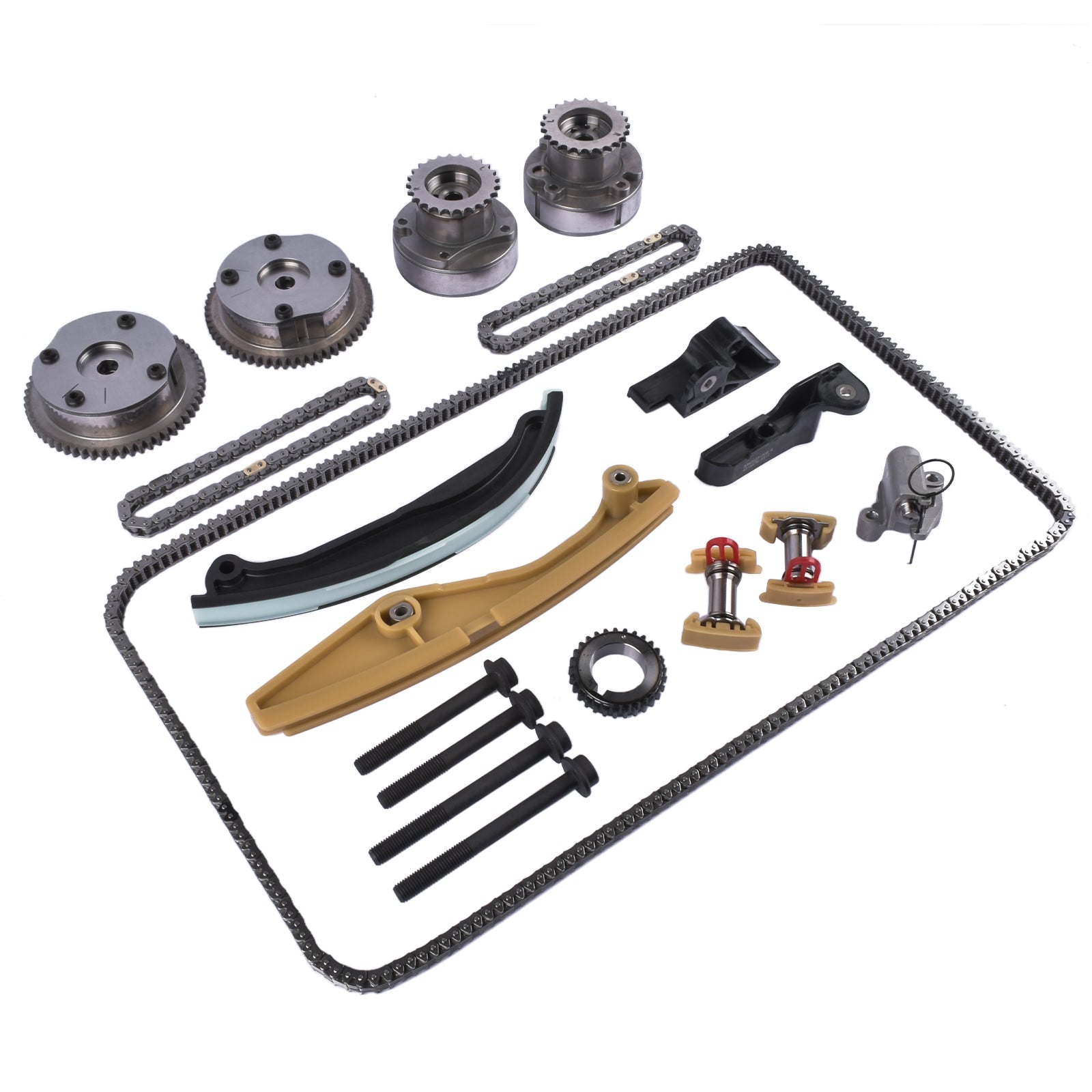 Timing Chain Kit Cam Phaser VVT for Ford Taurus Transit Explorer F-150 Lincoln MKX Navigator AT4Z6C526B AT4E6C524EC