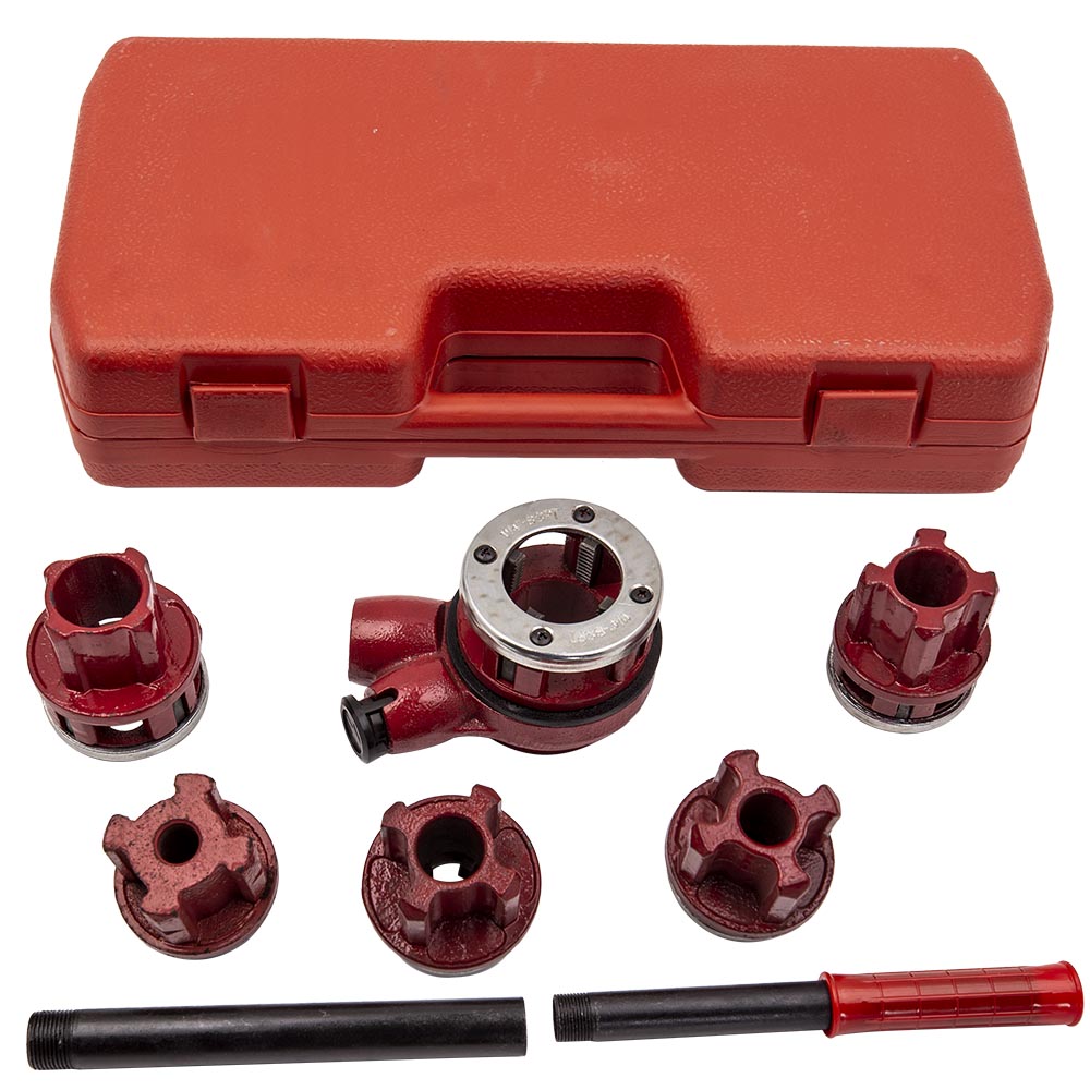 Ratchet Pipe Threader Kit Die Bar Head Handle Tool Set 1/4'' 3/4'' w/ 6 Dies