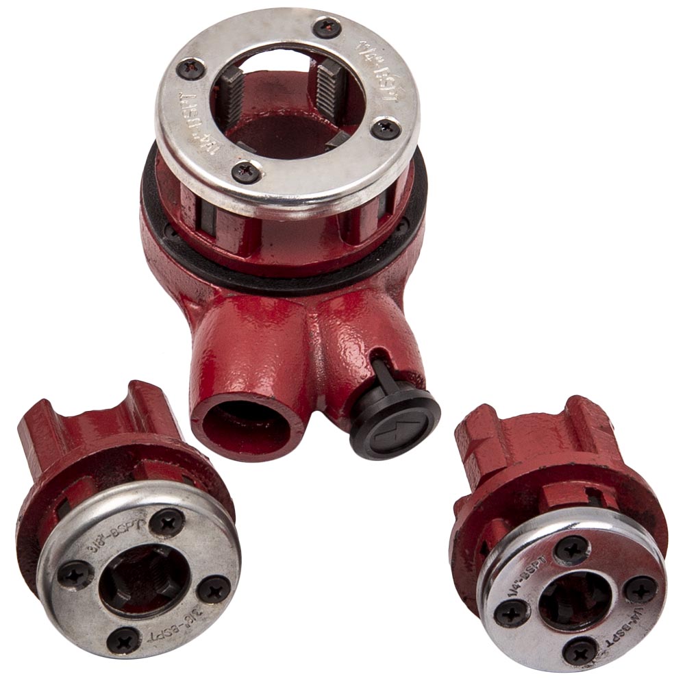 Ratchet Pipe Threader Kit Die Bar Head Handle Tool Set 1/4'' 3/4'' w/ 6 Dies