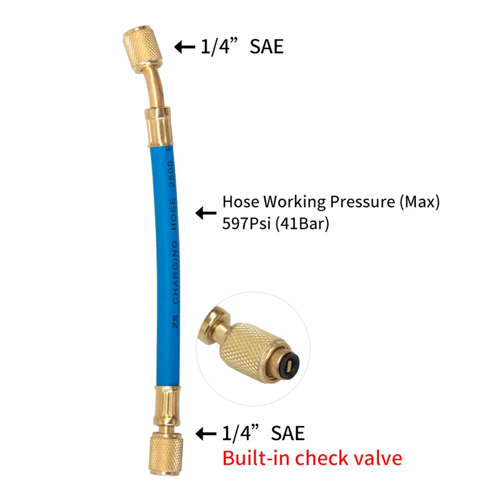 Car A/C Oil/Dye Injector 1Oz With R134a Low Side Quick Coupler Adapter 1/4 Air Conditioning Repair Tools Manual Oiler Injection