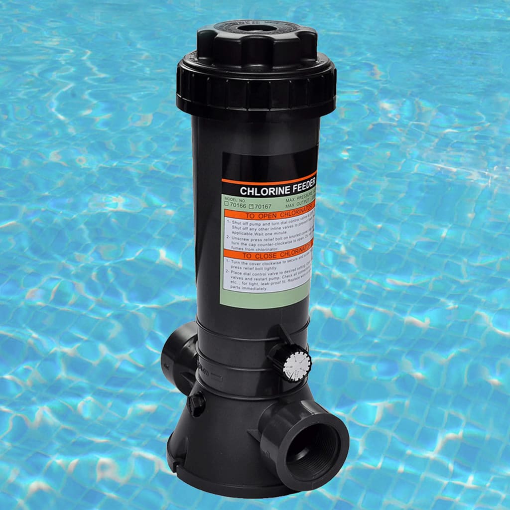 Efficient Pool Chlorinator with Filter System Integration Pressure-Based Operation Adjustable Rate Control Dial