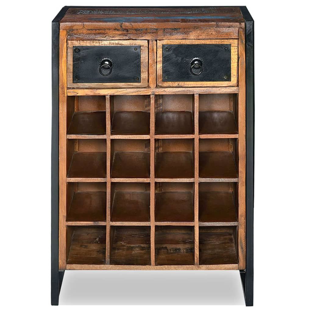 Solid Reclaimed Wood Wine Rack Holds 16 Bottles