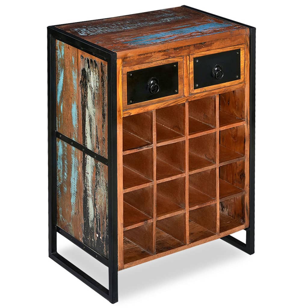 Solid Reclaimed Wood Wine Rack Holds 16 Bottles