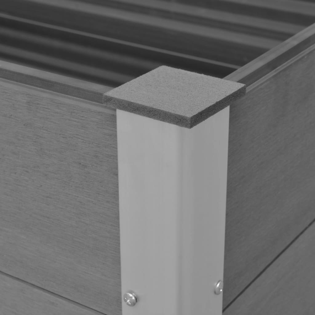 Gray WPC Raised Bed 59.1 x 19.7 x 21.3 Inches