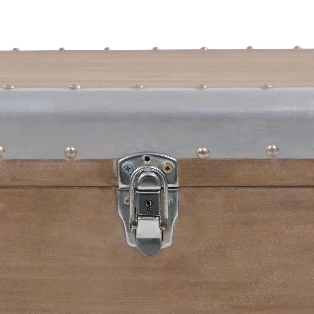 Storage Box in Solid Fir Wood 35.8x20.5x15.7 Brown