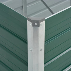 Green Galvanized Steel Raised Garden Bed 126 x 31.5 x 17.7 Inches