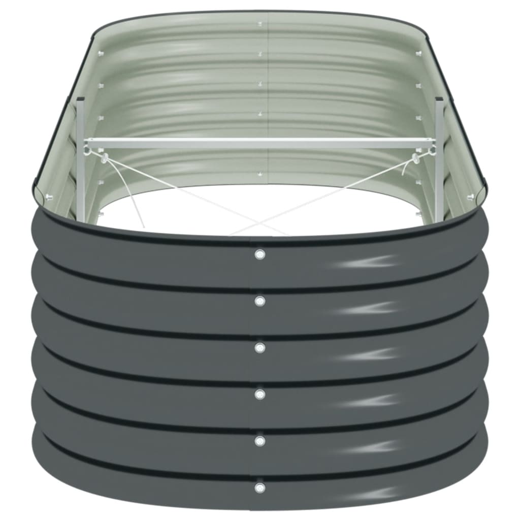 Gray Galvanized Steel Raised Garden Bed 94.5 x 31.5 x 17.3 Inches