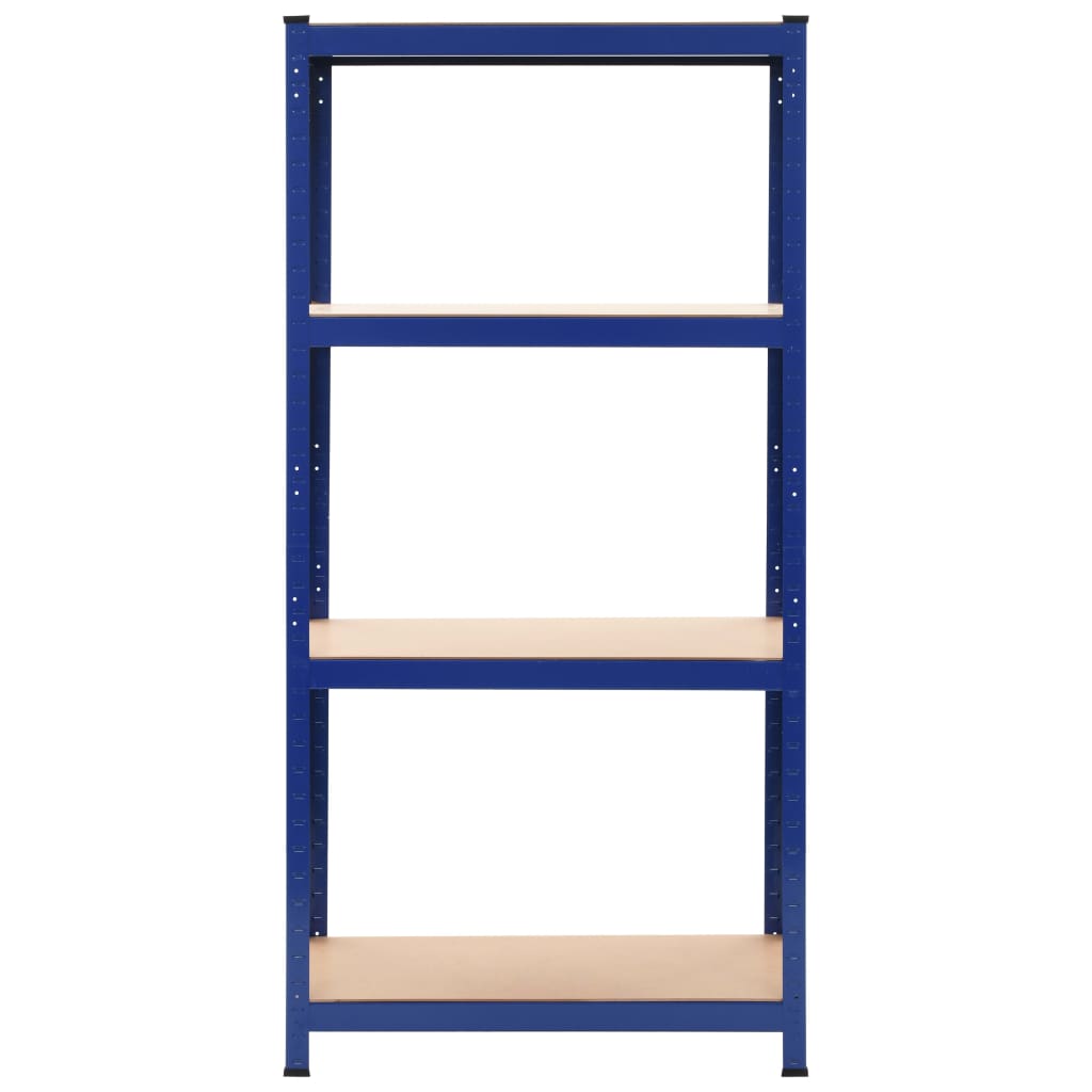 Storage Shelves Set of 2 Blue 31.5x15.7x63 Steel and MDF Construction