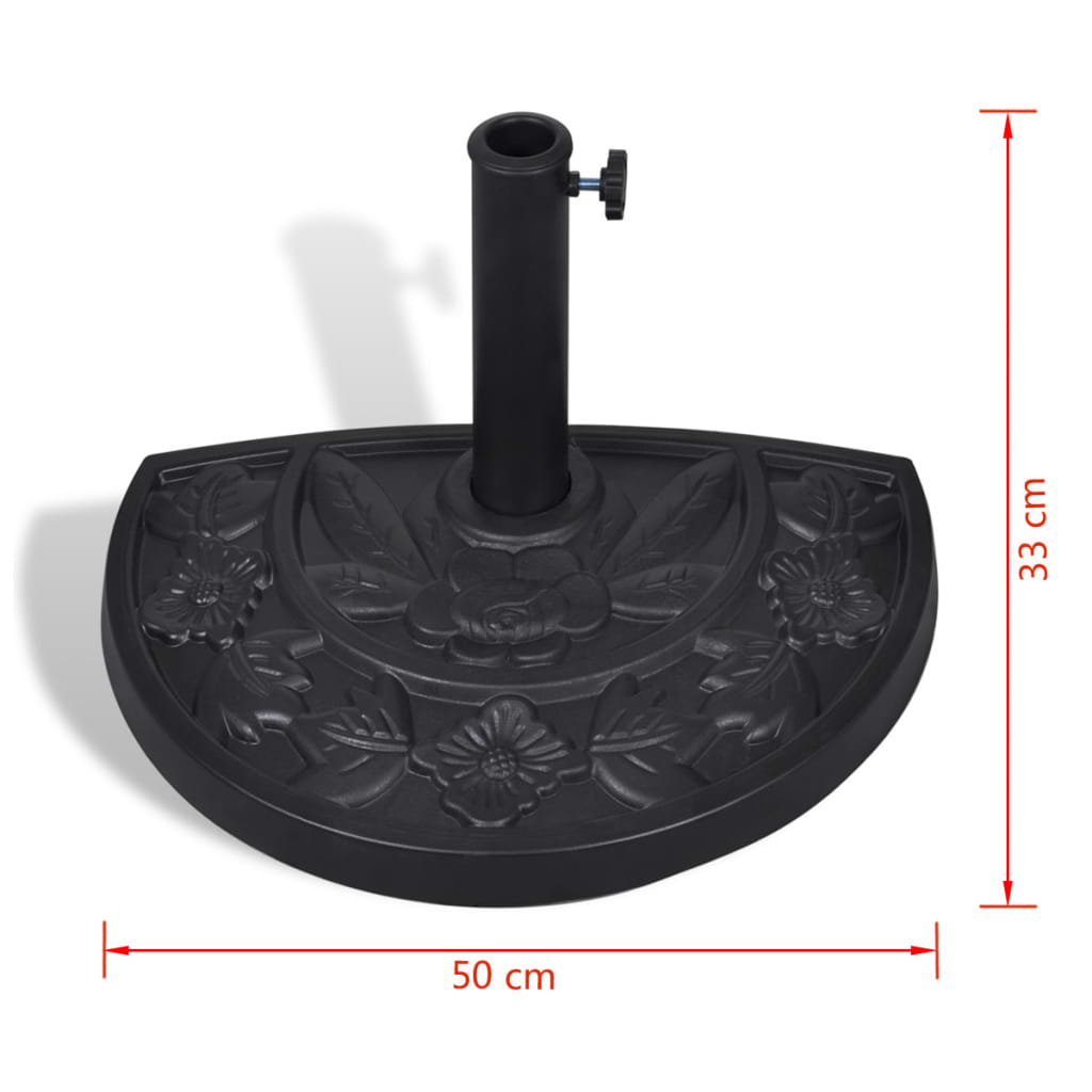 Resin Half Round Parasol Base for Enhanced Stability in Outdoor Umbrellas