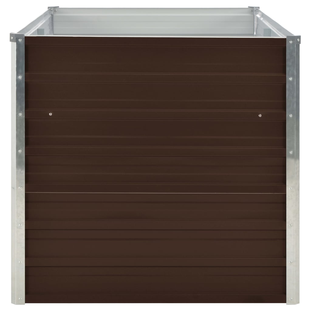 Spacious Brown Raised Garden Bed 63 x 31.5 x 30.3 Inches Galvanized Steel