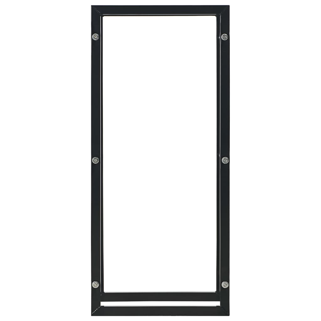 17.3x7.9x39.4 Steel Firewood Rack Black
