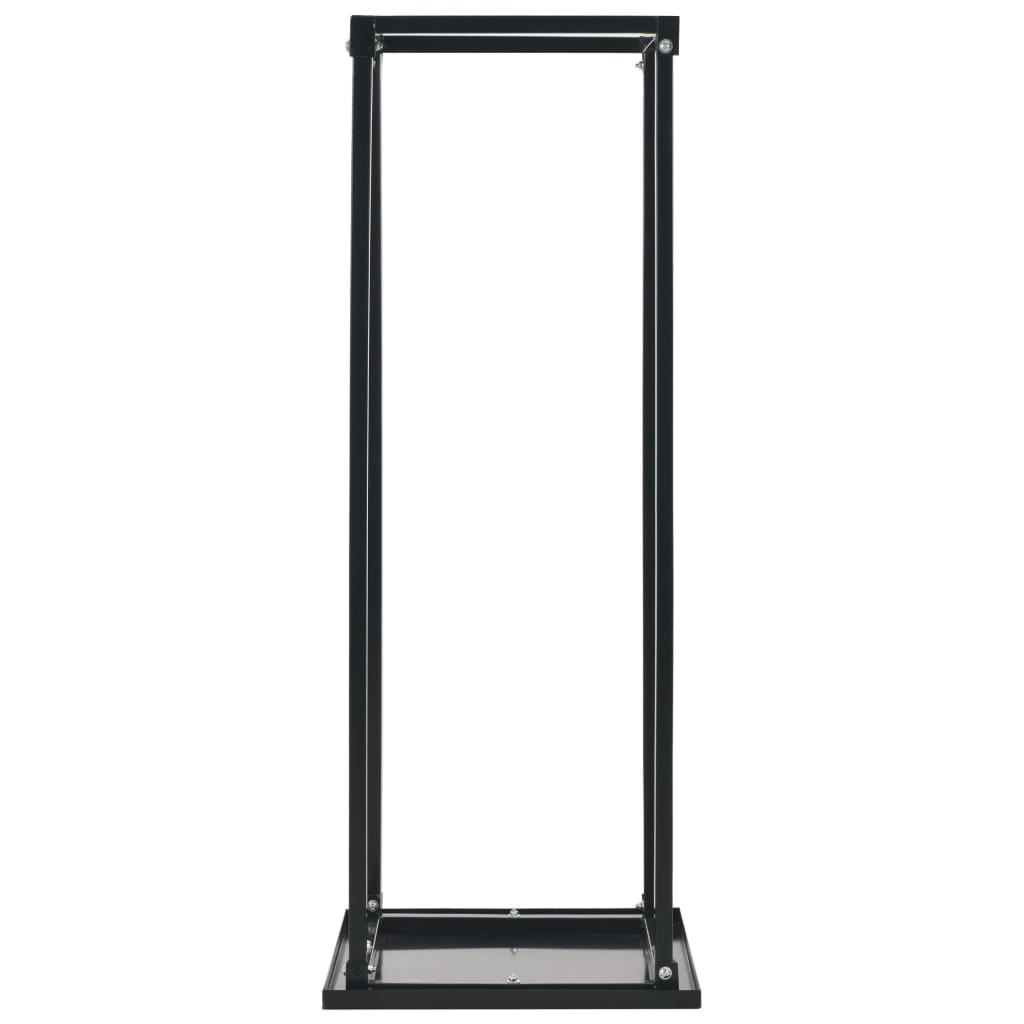 Firewood Rack with Base Black 14.6x14.6x44.5 Steel