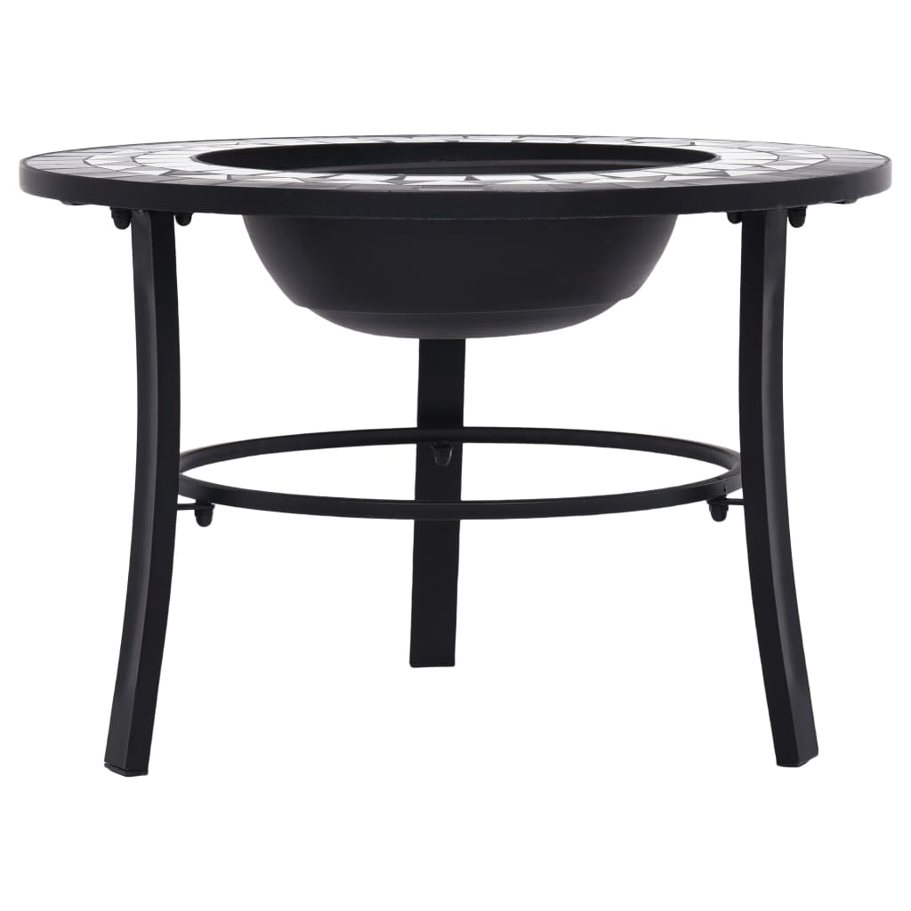 Mosaic Fire Pit Black and White 26.8 Ceramic
