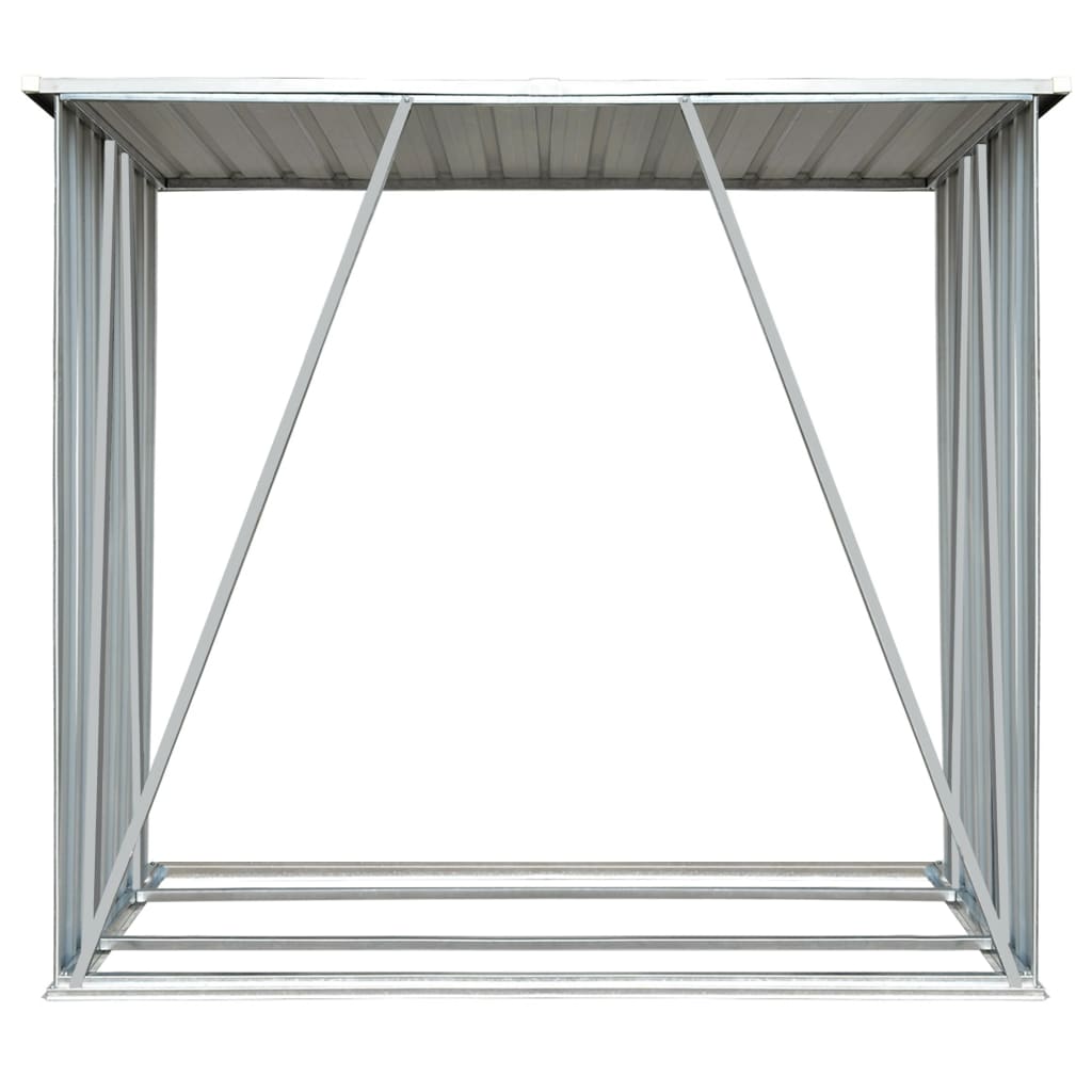 Galvanized Steel 64.2x32.7x60.6 Green Garden Log Storage Shed