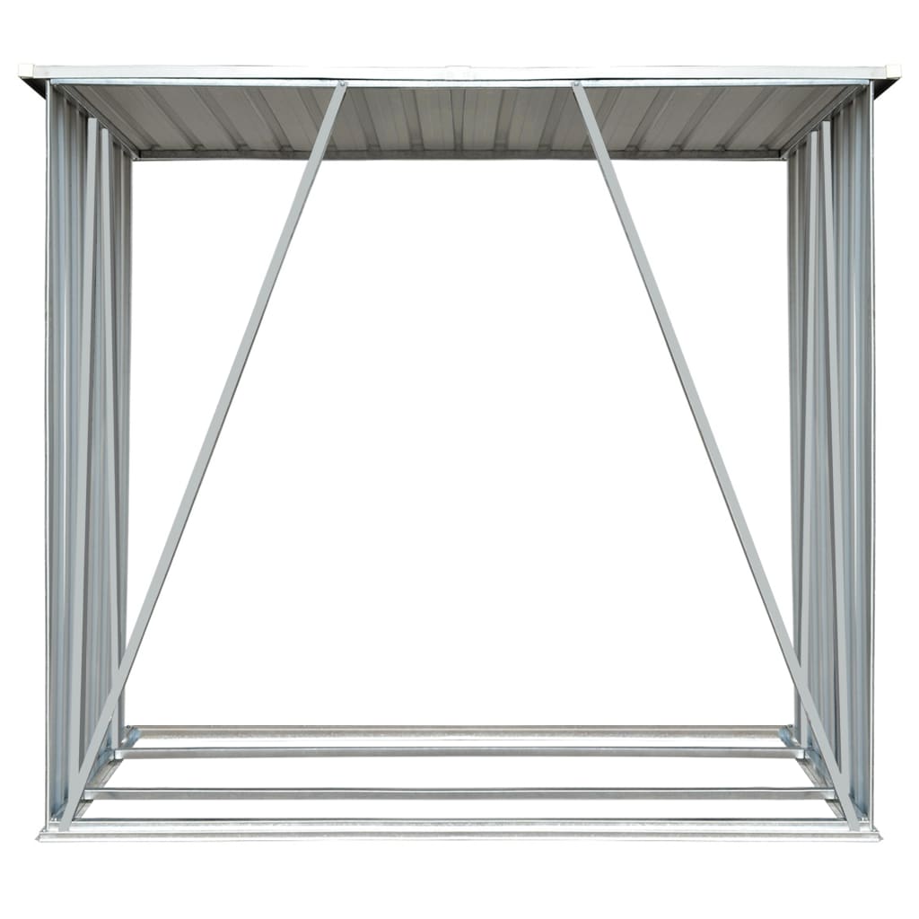 Garden Log Storage Shed Galvanized Steel 64.2x32.7x60.6 Brown