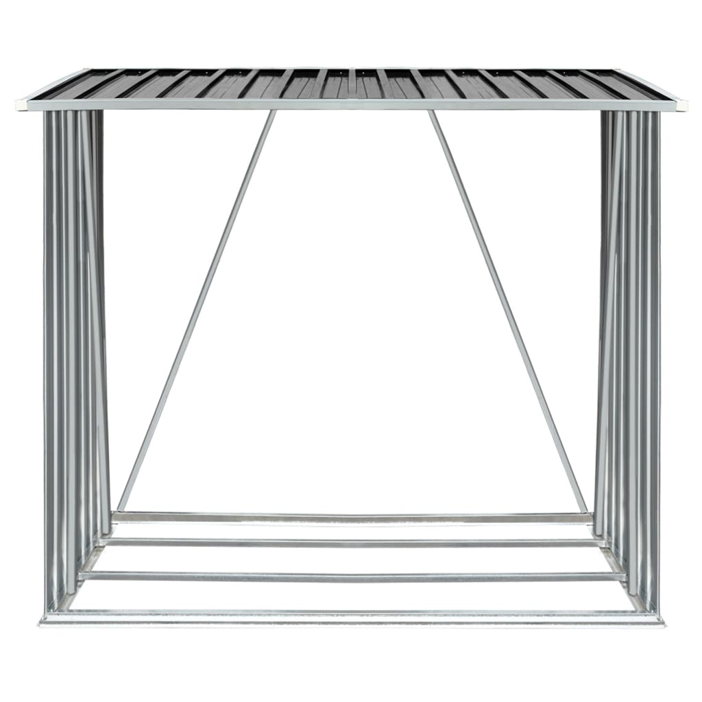 Garden Log Storage Shed Galvanized Steel 64.2x32.7x60.6 Anthracite