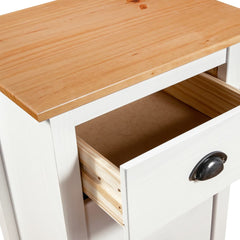 Solid Pine Wood Sideboard Hill White 18.1x13.8x31.5