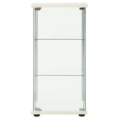 White Storage Cabinet with Tempered Glass