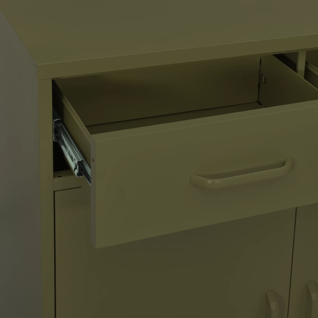 Olive Green Steel Storage Cabinet 31.5x13.8x40
