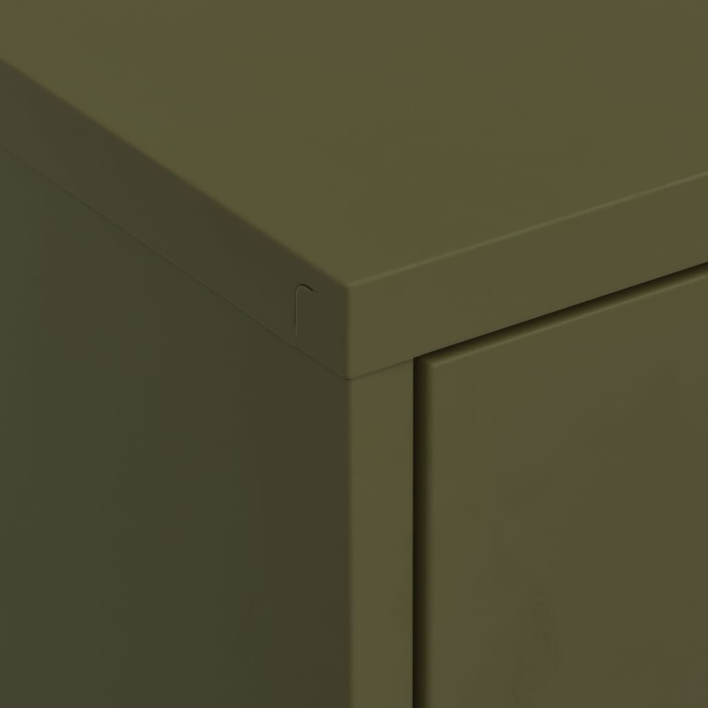Olive Green Steel Storage Cabinet 31.5x13.8x40