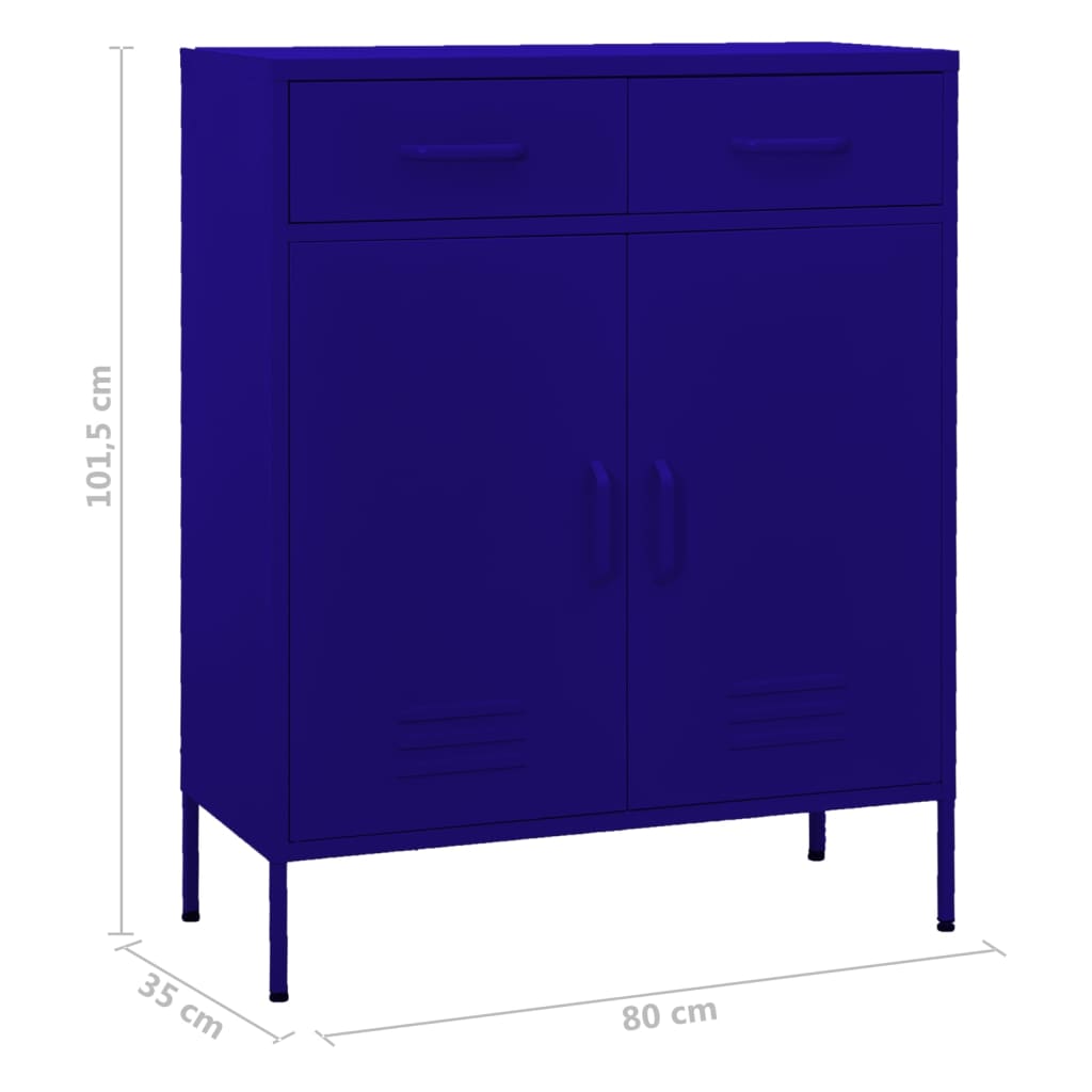 Storage Cabinet Navy Blue 31.5x13.8x40 Steel
