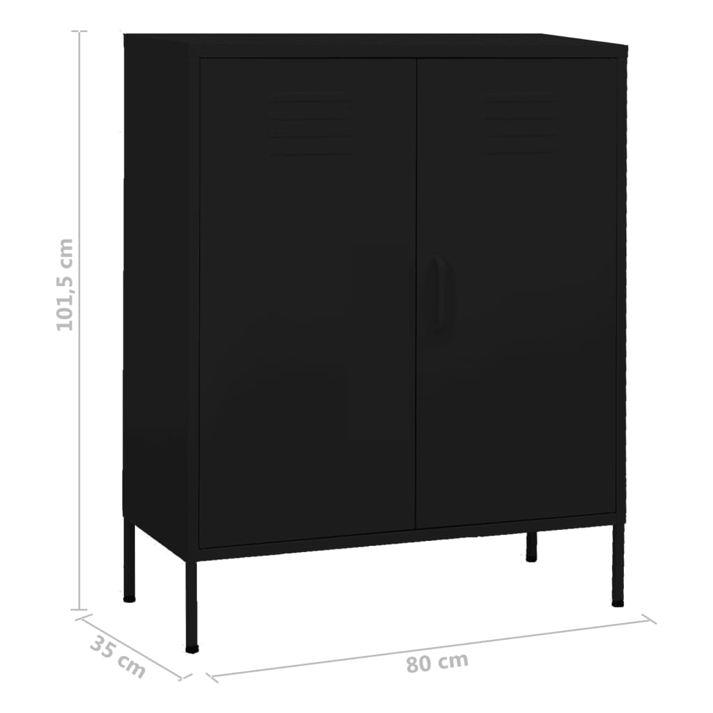 Storage Cabinet Black 31.5x13.8x40 Steel