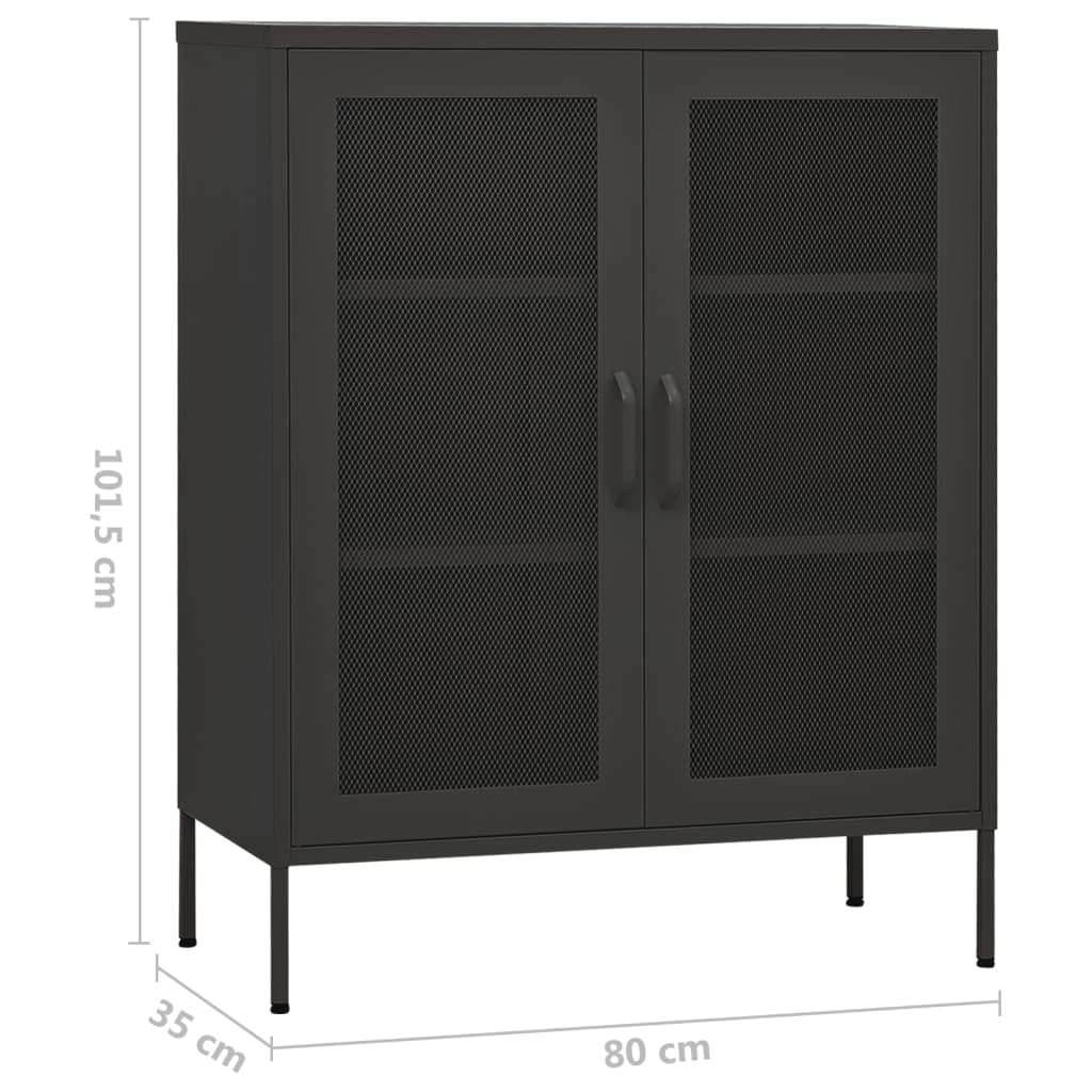 Steel Storage Cabinet in Anthracite 31.5x13.8x40