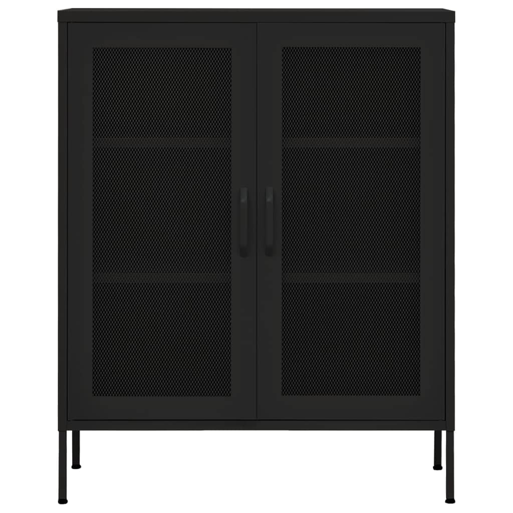 Storage Cabinet Black 31.5x13.8x40 Steel